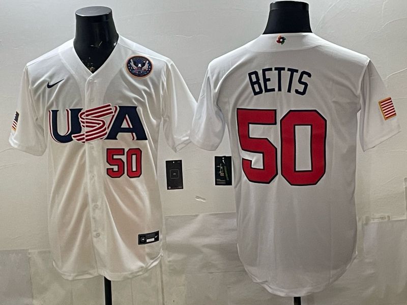 Men 2026 World Cub USA #50 Betts White Nike MLB Jersey style 04->more jerseys->MLB Jersey